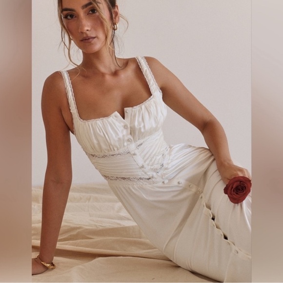 House of CB Illiana Ivory Real Silk Maxi Dress MULTIPLE SIZES - Picture 5 of 7